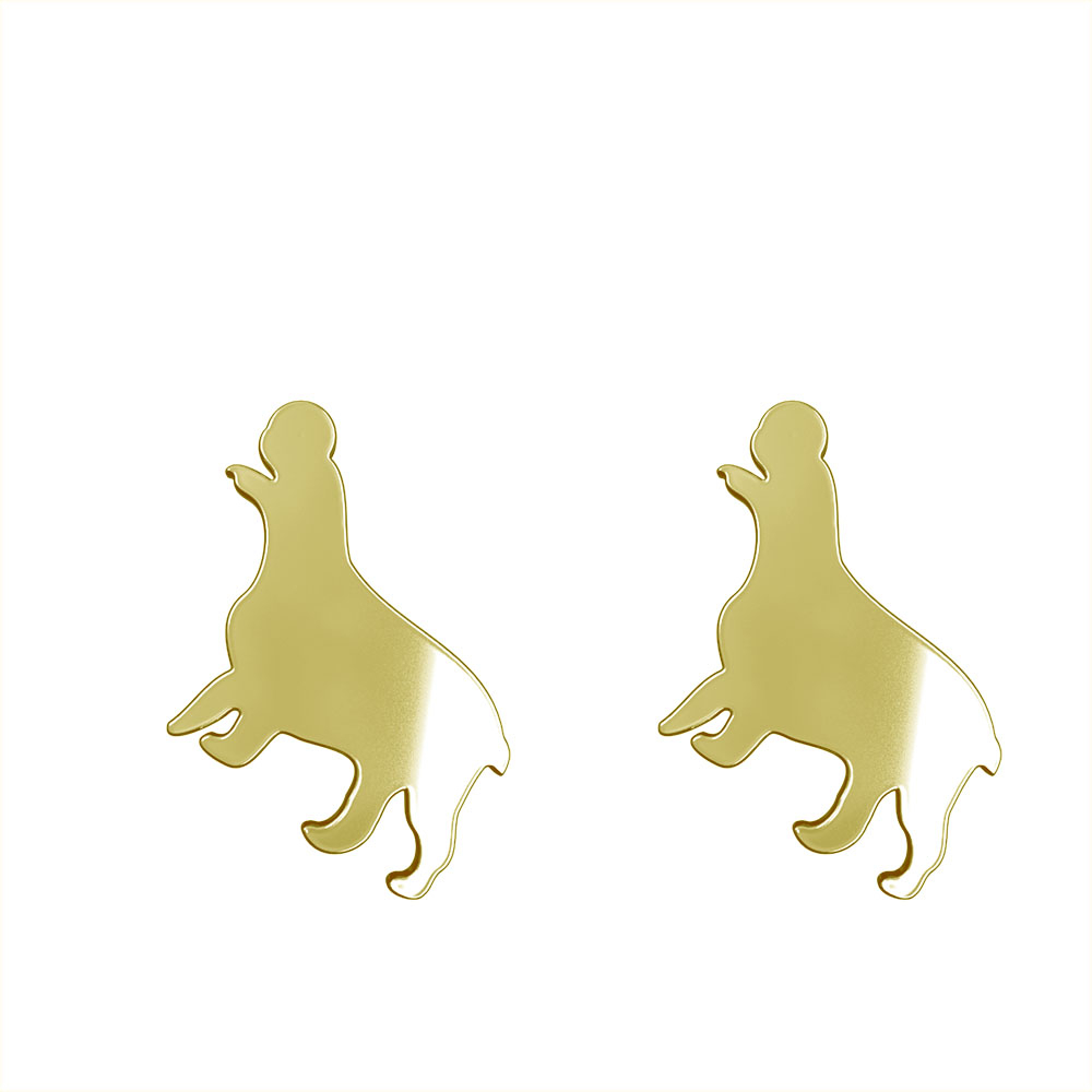 گوشواره طلا 18 عیار زنانه مدوپد مدل سگ کد GA1-16561