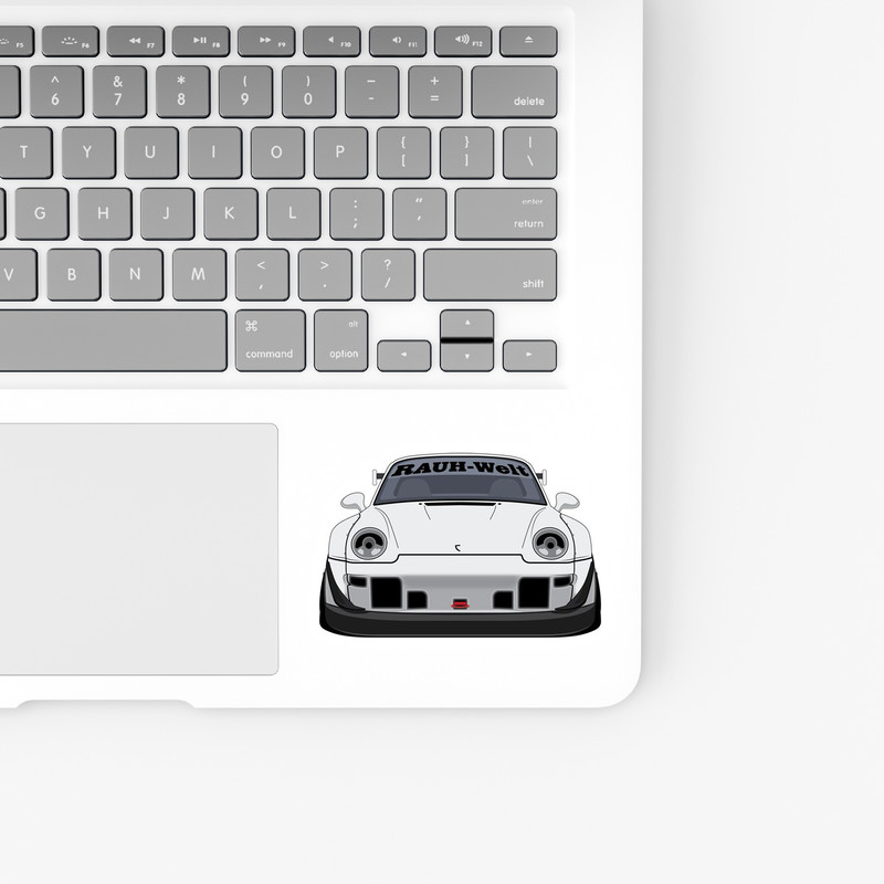 استیکر لپ تاپ و موبایل بووم طرح ماشین مدل Porsche Rauh Welt کد KT23