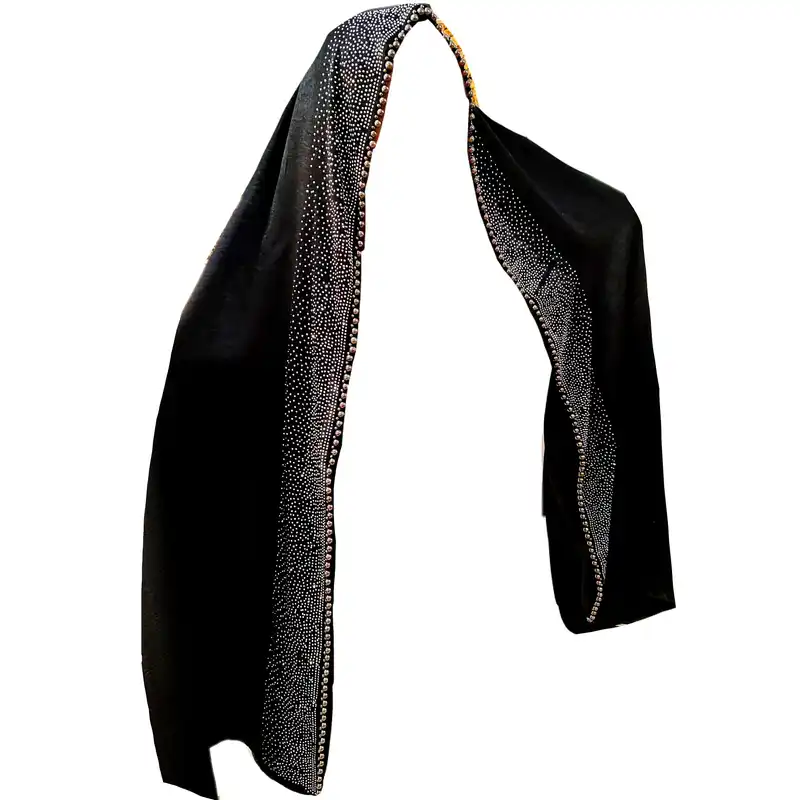 شال زنانه مدل مجلسی کوپرا مروارید دوزی نگین دار