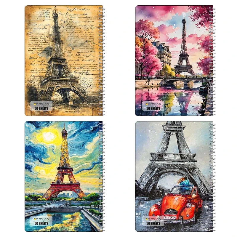 دفتر نقاشي 50 برگ کارنيکا طرح پاریس Paris کد 53152 مجموعه 4 عددی