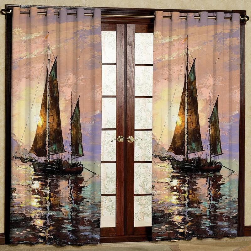  پرده مدل قایق مخمل پانچی کد 202 سایز 140x280 سانتی متر