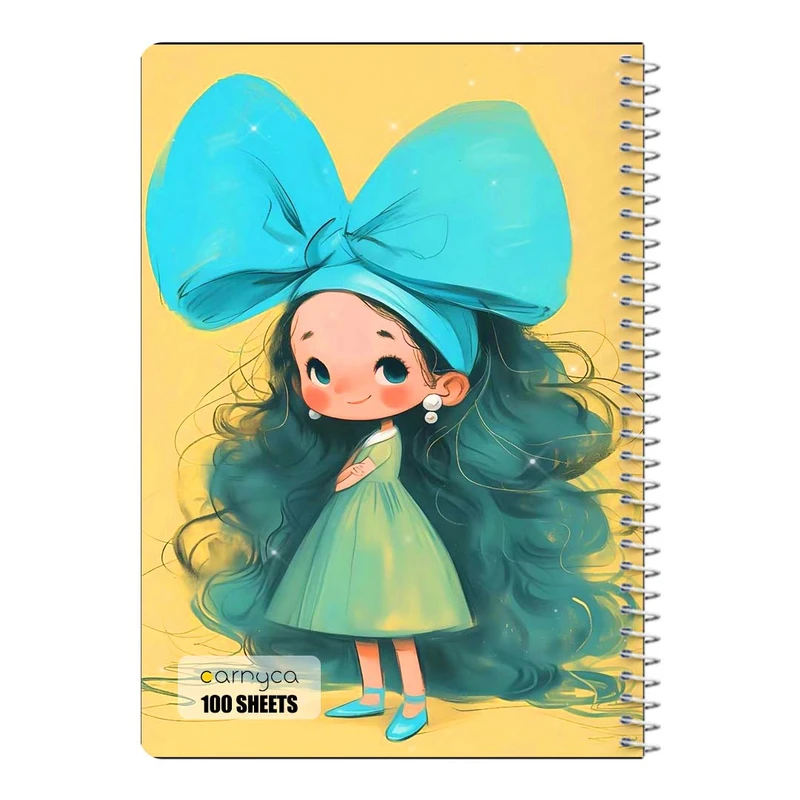 دفتر مشق 100 برگ سیمی کارنیکا طرح دخترانه کیوت Girly Cute کد 71838