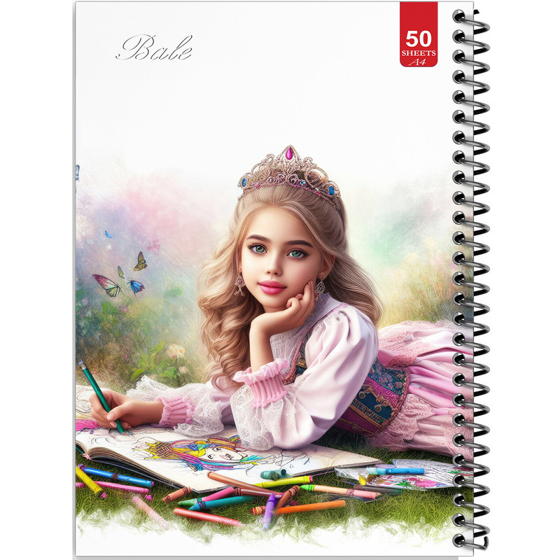 دفتر نقاشی 50 برگ انتشارات بله طرح دختر طراح کد A4-L161