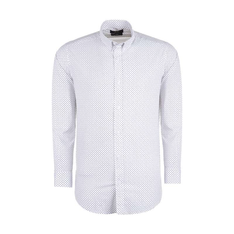 پیراهن آستین بلند مردانه ایکات مدل PST1152395 رنگ سفید