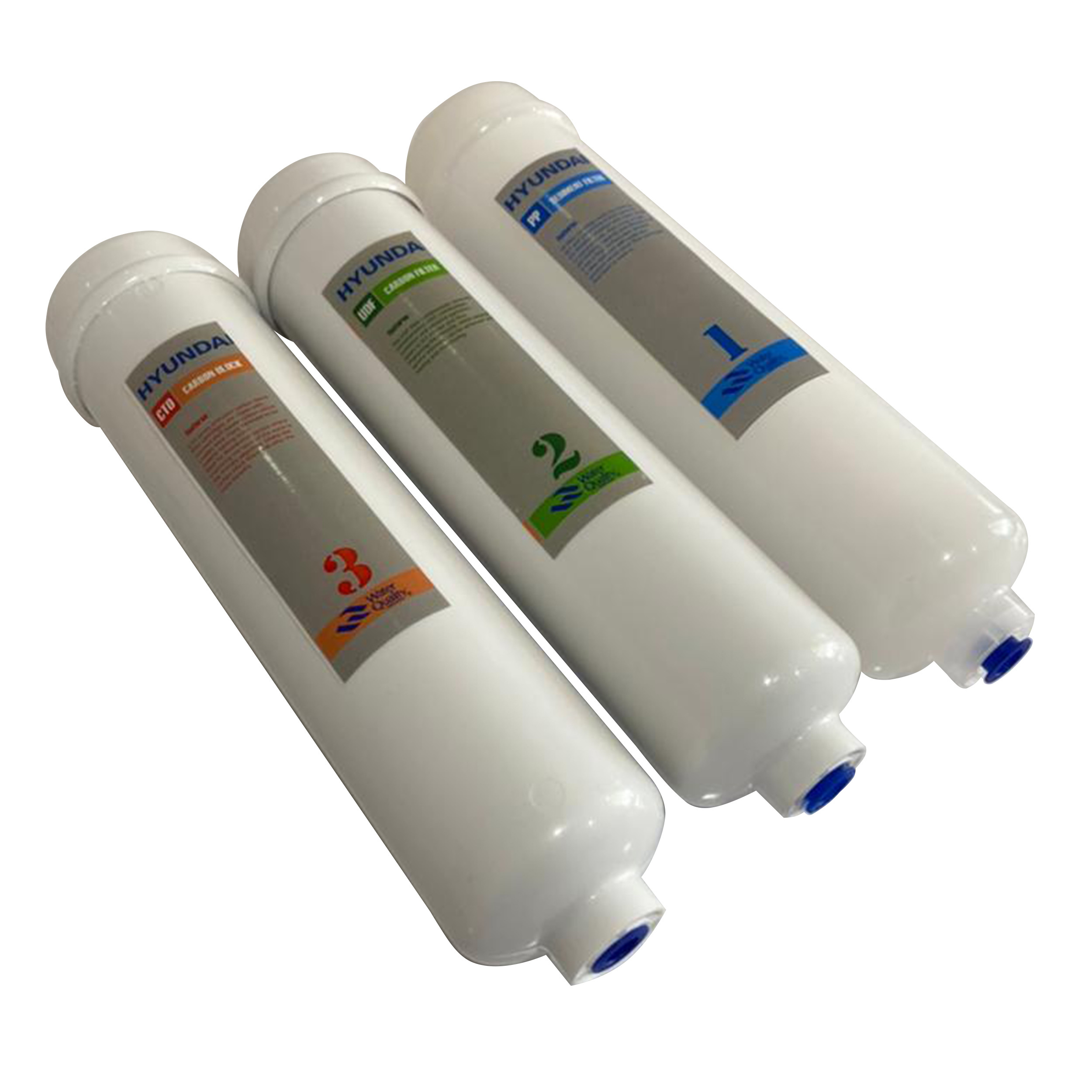 دستگاه تصفیه کننده آب هیوندای مدل HU-inline-08 به همراه فیلتر تصفیه آب مدل in-line3s مجموعه سه عددی