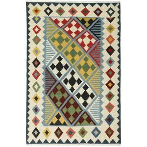 گلیم دستبافت چهار و نیم متری طرح قشقایی کد g570741