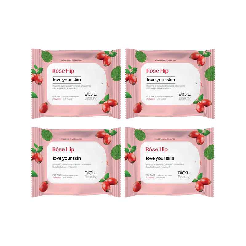 دستمال مرطوب بیول مدل Rose Hip مجموعه 4 عددی