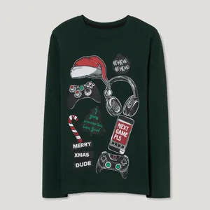 تیشرت آستین بلند پسرانه سی اند ای مدل کنسول بازی