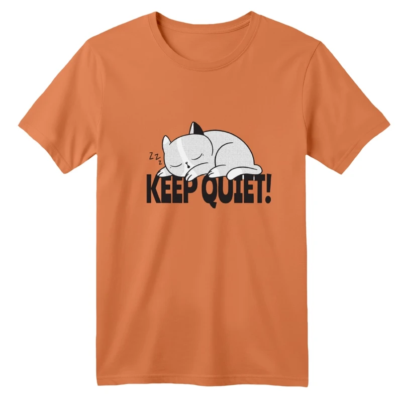 تی‌شرت آستین کوتاه لانگ بچگانه مدل گربه ساکت