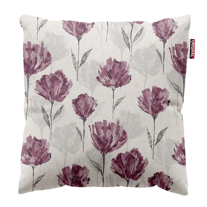 کوسن پاد آفرین مدل مینیمال طرح گل و برگ کد PK403306 سایز 40*40 سانتی متر