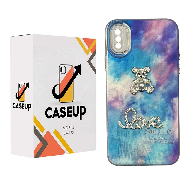 کاور کیس آپ مدل آبرنگی خرس‌دار مناسب برای گوشی موبایل اپل  IPhone X/XS