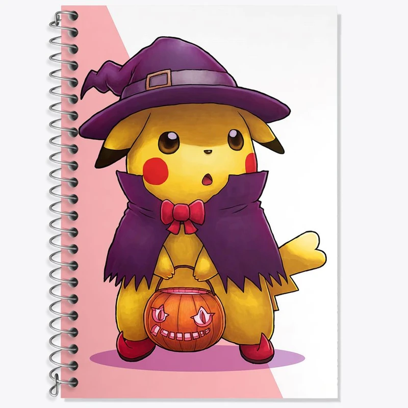 دفتر زبان 50 برگ خندالو مدل سه خط طرح پیکاچو انیمه پوکمون کد 17416