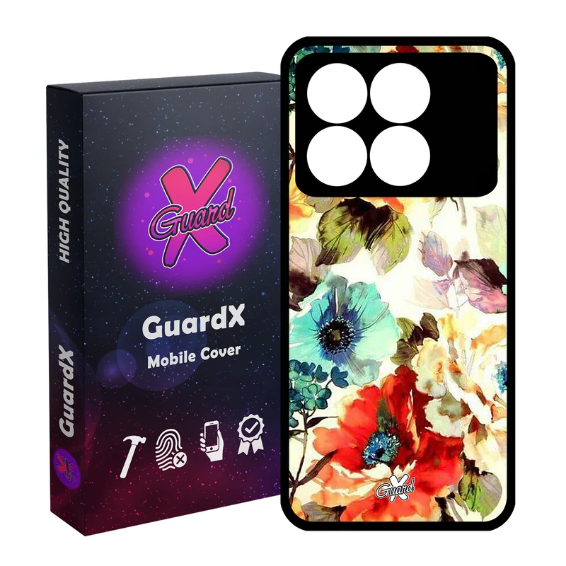 کاور گارد ایکس طرح گل مدل قاب Glass10405 مناسب برای گوشی موبایل شیائومی Poco X6 Pro 5G / Redmi K70E