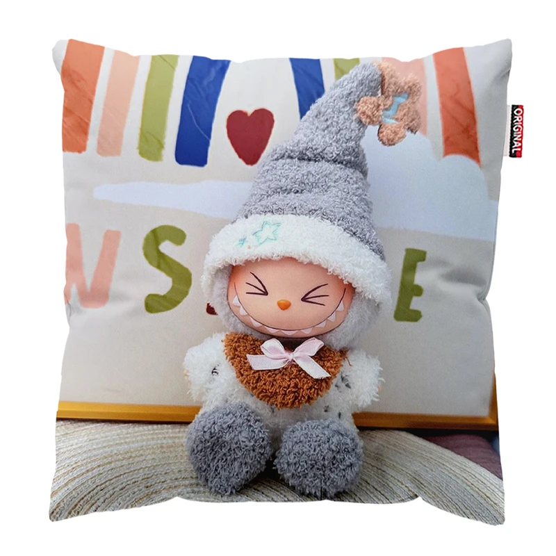 کوسن پاد آفرین مدل عروسک لبوبو کد PK401814 سایز 40*40 سانتی متر