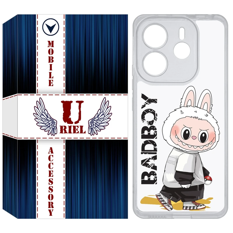 کاور یوریل مدل Clear کد 103 طرح لبوبو مناسب برای گوشی موبایل شیائومی Redmi Note 14 4G