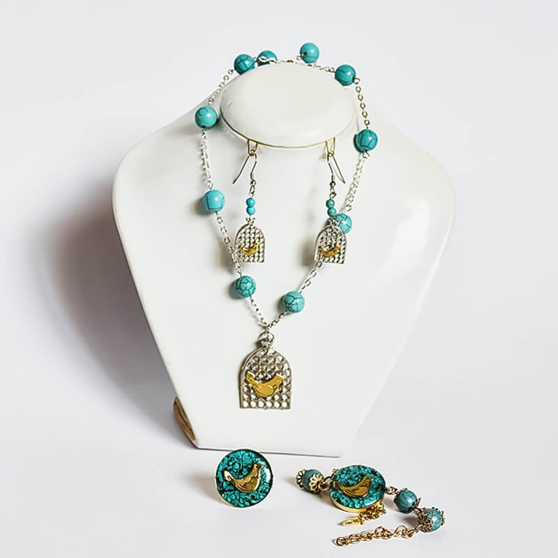 ست زنانه صنایع دست ساز باربد مدل مرغ آمین کد gh99