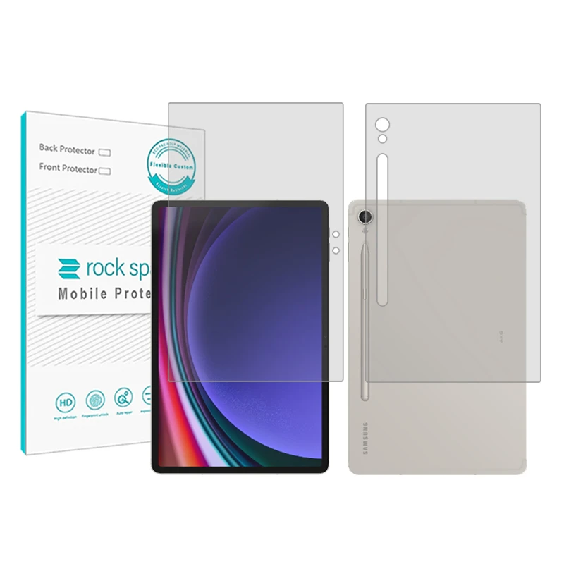 محافظ صفحه نمایش شفاف راک اسپیس مدل Hygel مناسب برای تبلت سامسونگ Galaxy Tab S9 به همراه محافظ پشت تبلت