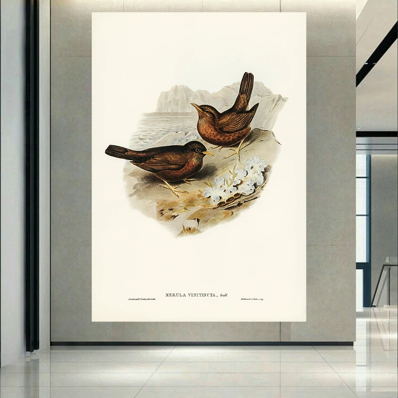 تابلو بوم طرح گنجشک های عاشق اثر Merula vinitincta کد AR31065