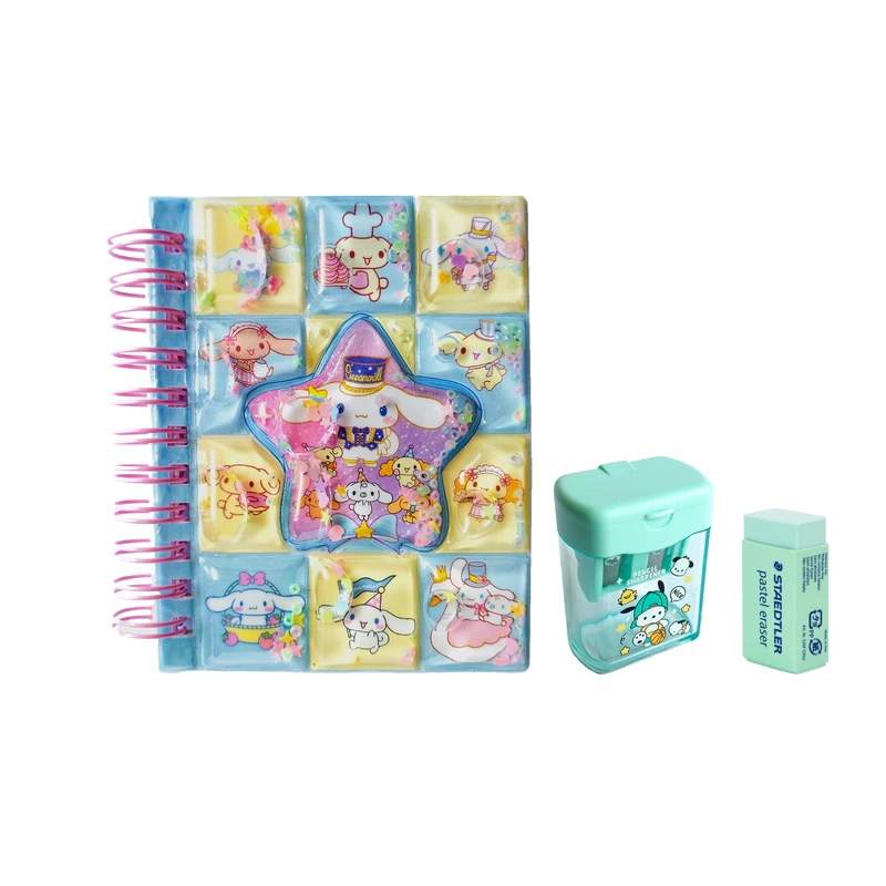 دفترچه یادداشت 30 برگ مدل آکواریومی طرح کرومی به همراه تراش و پاک کن