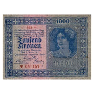 اسکناس تزئینی مدل کشور اتریش 1000 کرون 1922 UNC