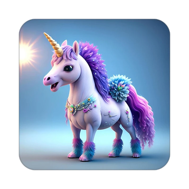 زیر لیوانی کاکتی طرح اسب تک شاخ و یونیکورن مدل mp28931