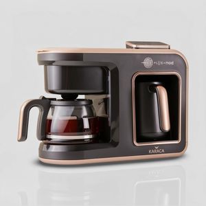 قهوهساز کاراجا مدل Hatir Plas Mod، ظرفیت دمآوری ده فنجان، دارای کف ساز شیر و مکانیزم نظافت خودکار