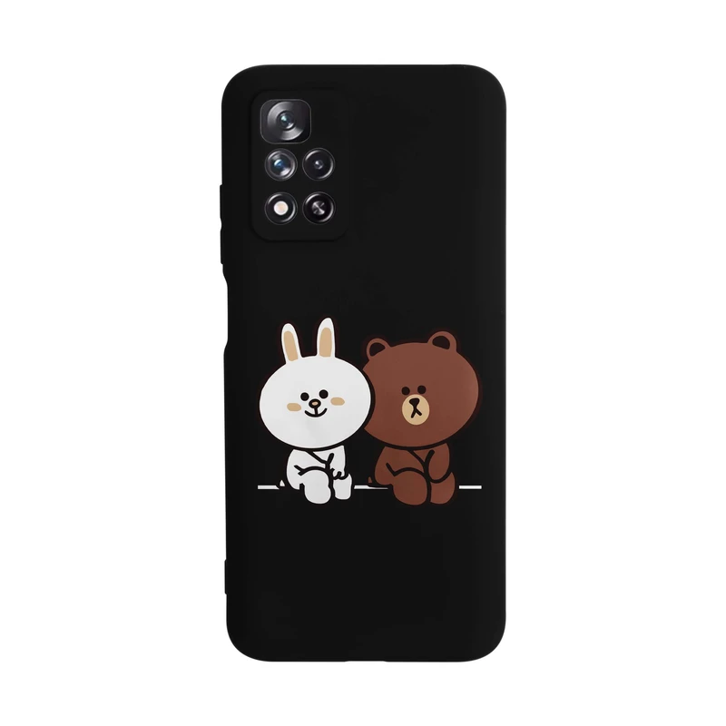 کاور قاب گارد طرح خرس و خرگوش لاین کد s6148 مناسب برای گوشی موبایل شیائومی Redmi Note 11 5G / Poco M4 Pro 5G