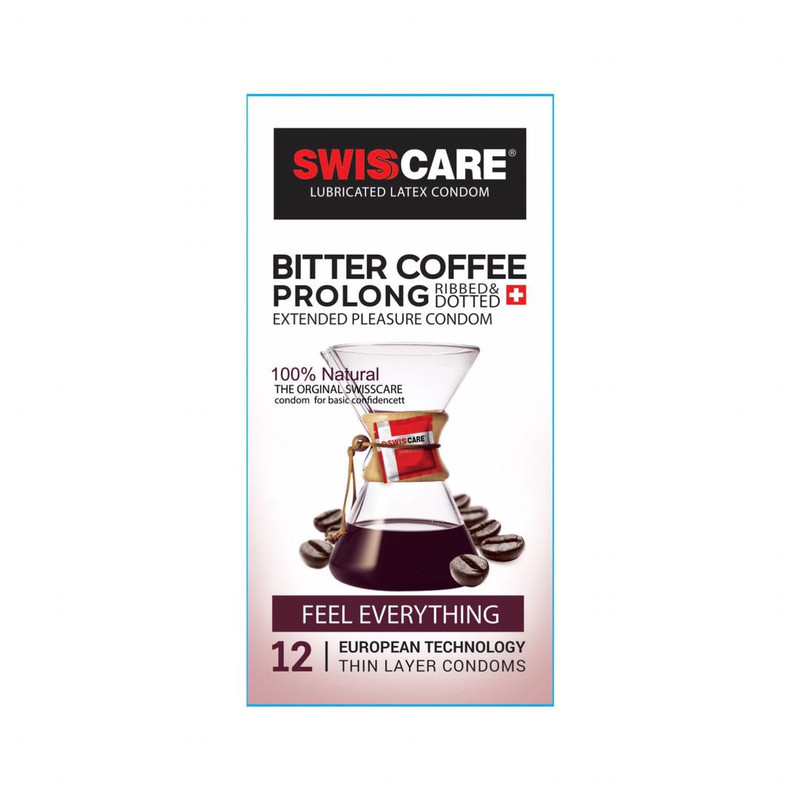  کاندوم سوئیس کر مدل Bitter Coffee Prolong بسته 12 عددی