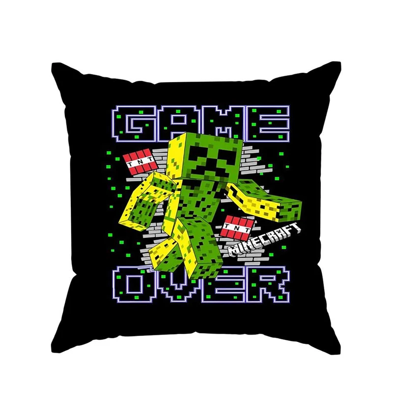 کوسن پاد آفرین مدل گیم طرح ماینکرافت کد p2977 سایز 30*30 سانتی متر 