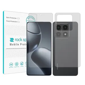 Rock Space Resistant model transparent screen protector suitable for the Xiaomi 14T mobile phone along with the back of the phone protector