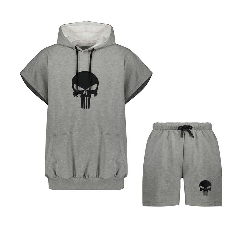 ست هودی و شلوارک مردانه مدل skeleton