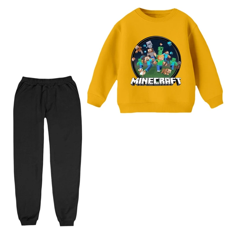 ست سویشرت و شلوار راحتی بچگانه مدل ماینکرفت کد 006