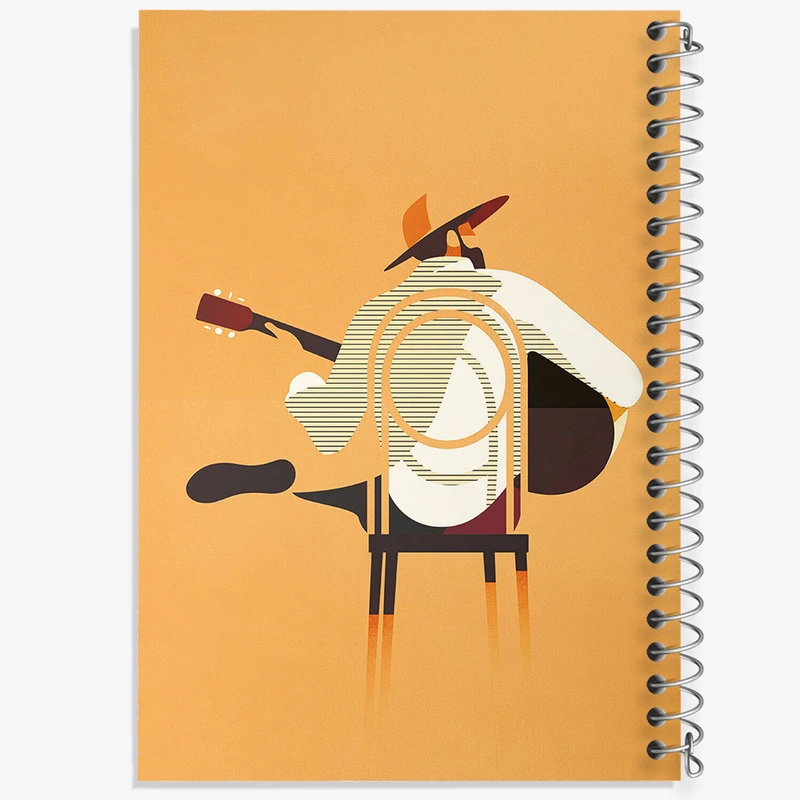 دفتر نقاشی 50 برگ خندالو طرح نوازنده گیتار کد F7407