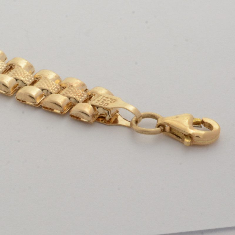 دستبند طلا 18 عیار زنانه طلای مستجابی مدل رولکسی تراش کد T1278