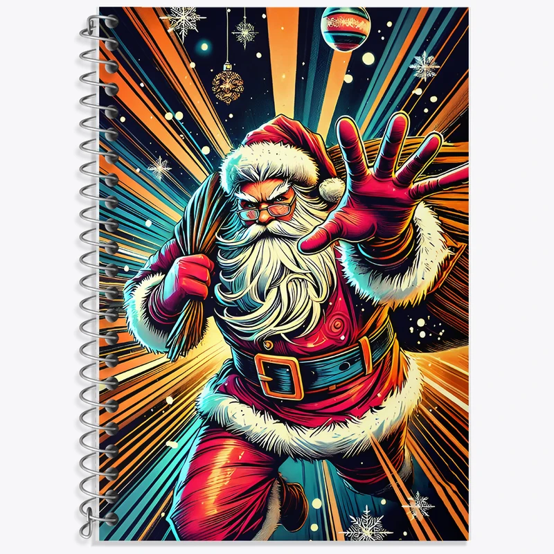 دفتر زبان 50 برگ خندالو مدل دو خط طرح بابانوئل کد F8106