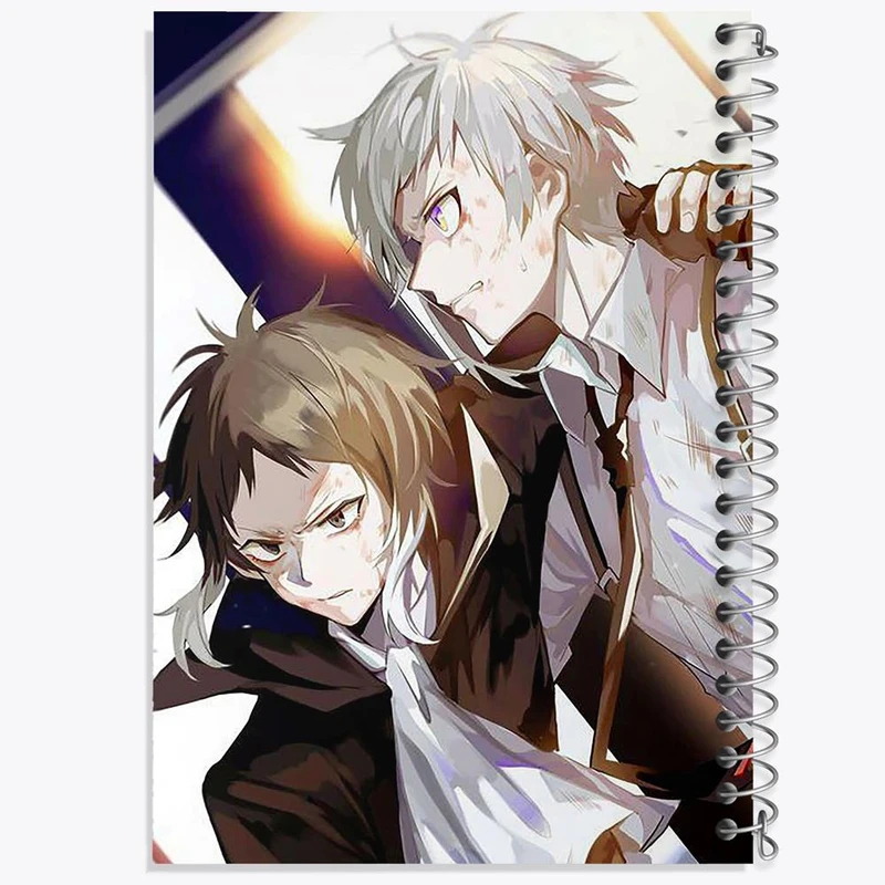 دفتر مشق 50 برگ خندالو مدل آتسوشی و آکوتاگاوا انیمه سگ های ولگرد بانگو کد 15659