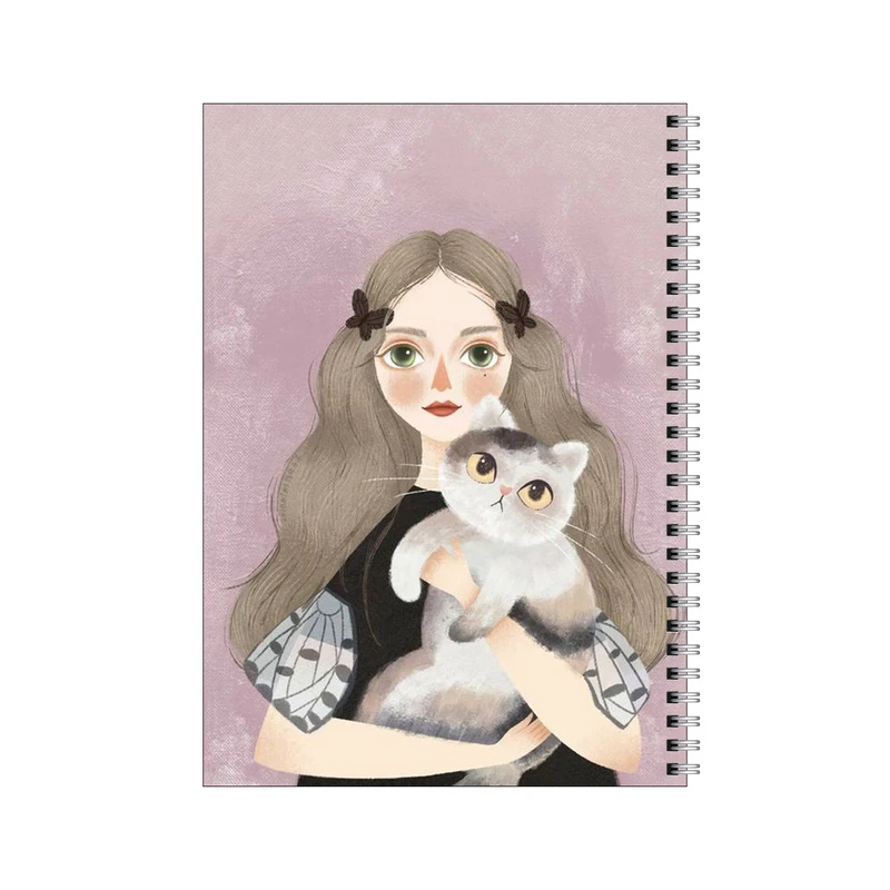 دفتر مشق 100 برگ بامبیلیپ طرح دختر و گربه  دمق کد 6213729