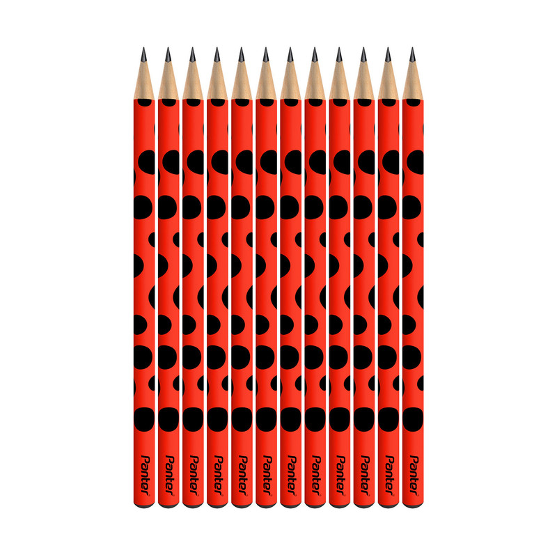 مداد مشکی پنتر مدل Ladybird کد BP113-2 - بسته 12 عددی