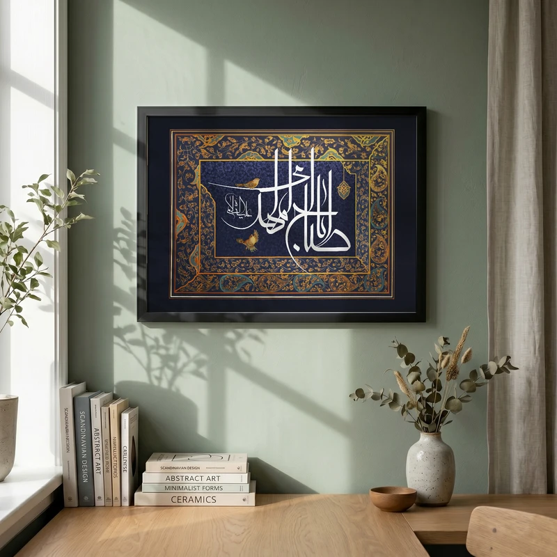 تابلو طرح اباصالح المهدی مدل G13729 فریم مشکی
