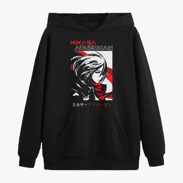هودی مردانه مدل انیمه ای اتک ان تایتان شخصیت میکاسا