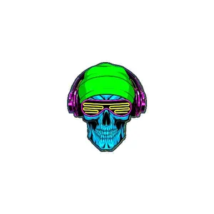 برچسب بدنه خودرو طرح MUSIC SKULL