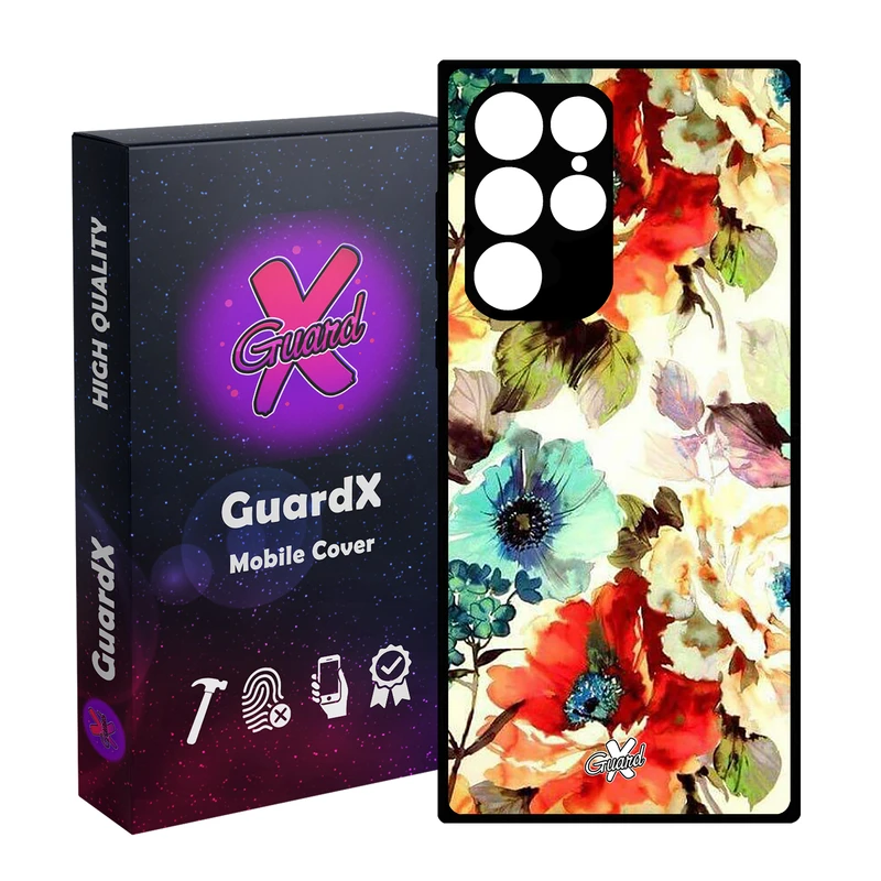 کاور گارد ایکس طرح گل مدل Glass10405 مناسب برای گوشی موبایل سامسونگ Galaxy S23 Ultra