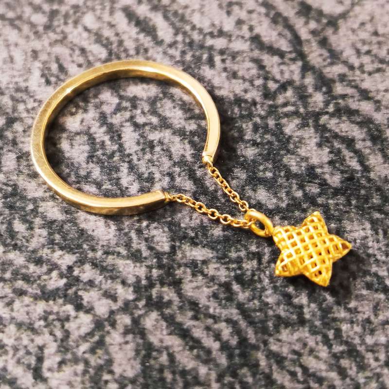  انگشتر طلا 18 عیار زنانه قیراط طرح ستاره کد GH1594