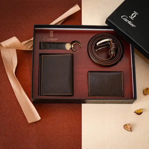 ست هدیه مردانه مدل چرم طبیعی کد k1012