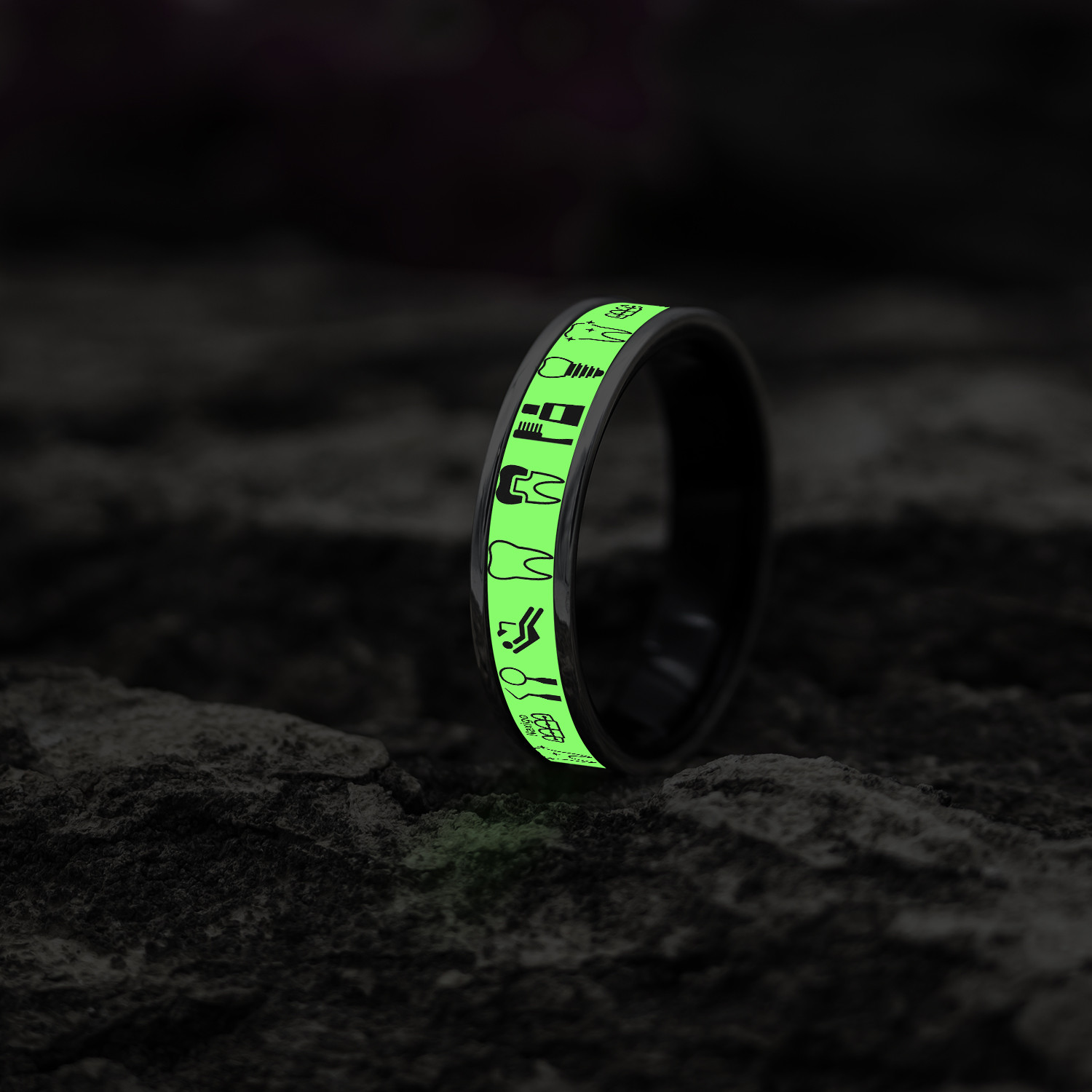 انگشتر ناکسیگو مدل شب تاب طرح دندانپزشکی کد RB15646