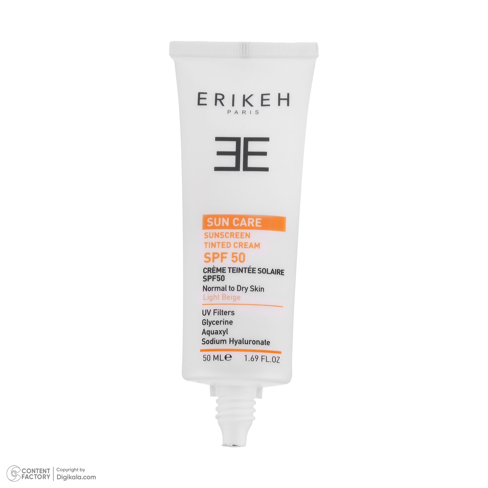 کرم ضد آفتاب رنگی صورت اریکه spf50 مدل Light Beige مناسب برای انواع پوست نرمال تا خشک حجم 50 میلی‌لیتر -  - 13