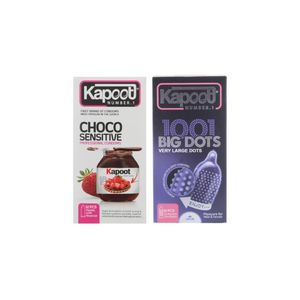 کاندوم کاپوت مدل BIG DOTS بسته 10 عددی به همراه کاندوم کاپوت مدل Choco Sensitive بسته 12 عددی