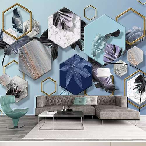 پوستر دیواری سه بعدی مدل هندسی چند ضلعی کد DVRF2088