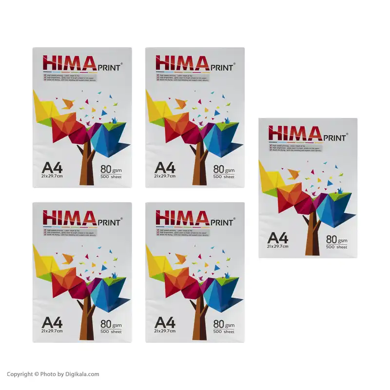 کاغذ A4 هیما کد H05 بسته 5 عددی