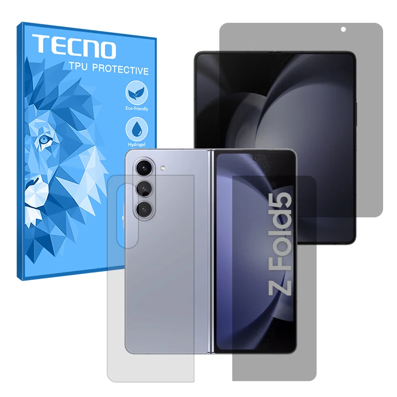 محافظ صفحه نمایش حریم شخصی تکنو مدل Resistant مناسب برای گوشی موبایل سامسونگ Galaxy Z Fold 5 به همراه محافظ پشت گوشی